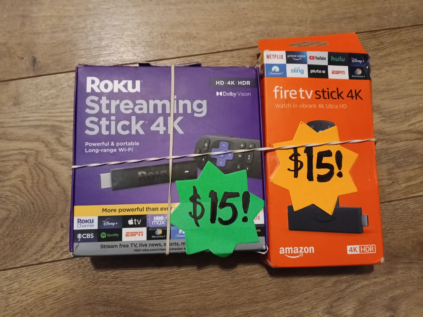 Am. Fire TV Stk 4K & Ro. Streaming Stk 4K ($30 bundle!)