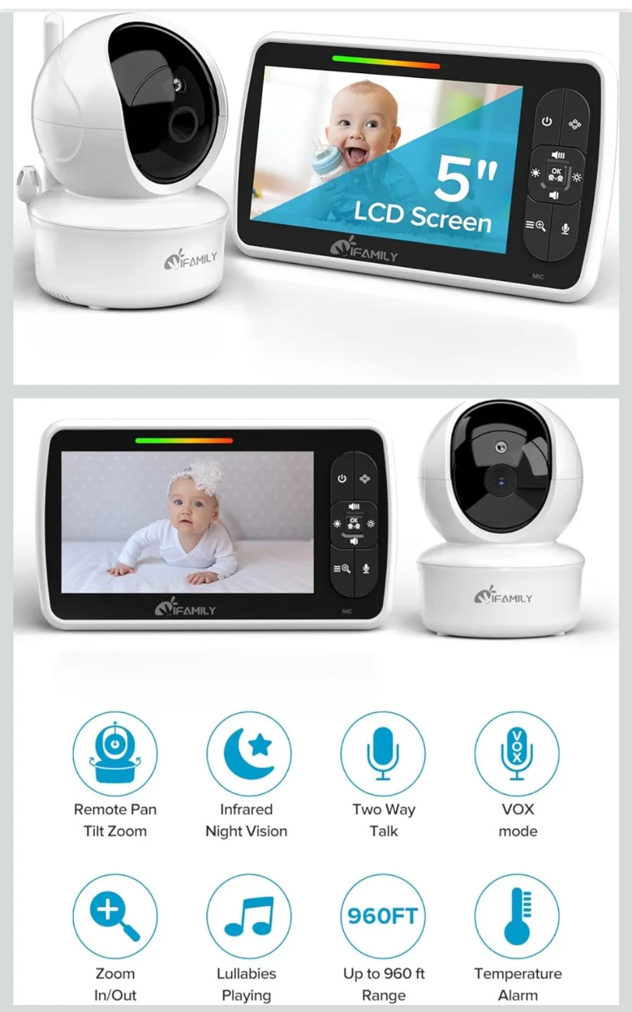 iFamily 5" LCD Baby Monitor