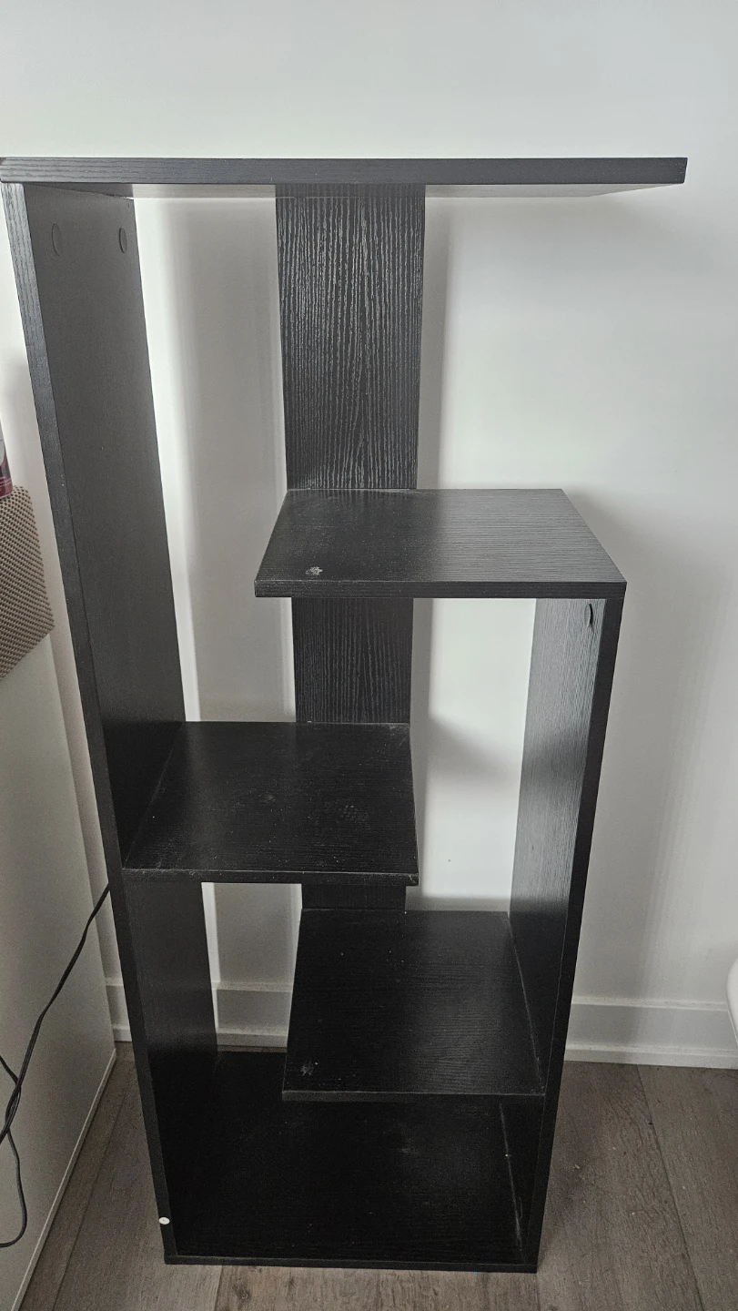 Black Wood Tiered Shelf Unit - photo 2