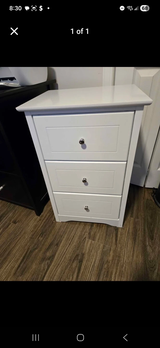White 3-Drawer Chest