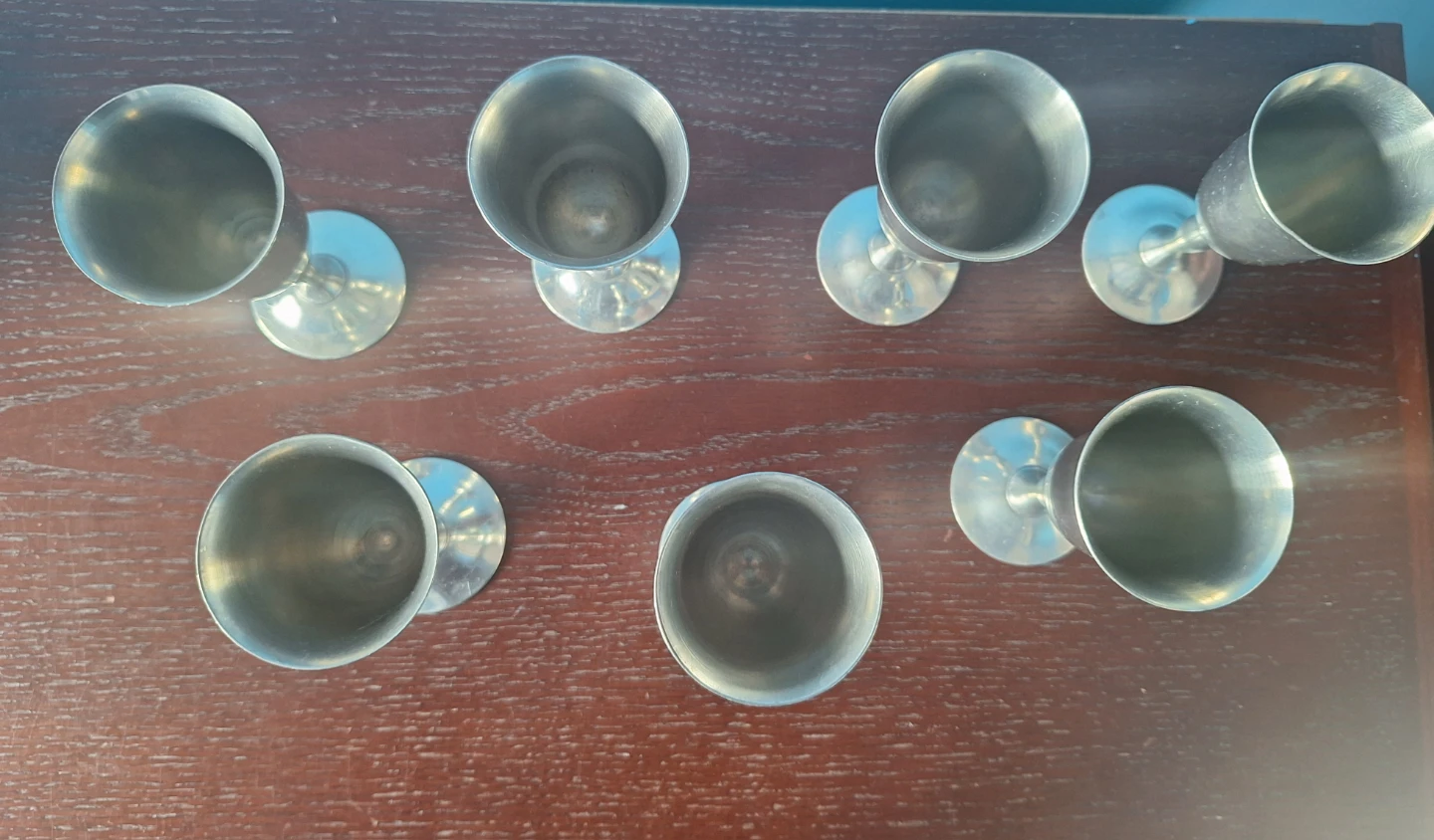 Set of 7 vintage pewter goblets - photo 4