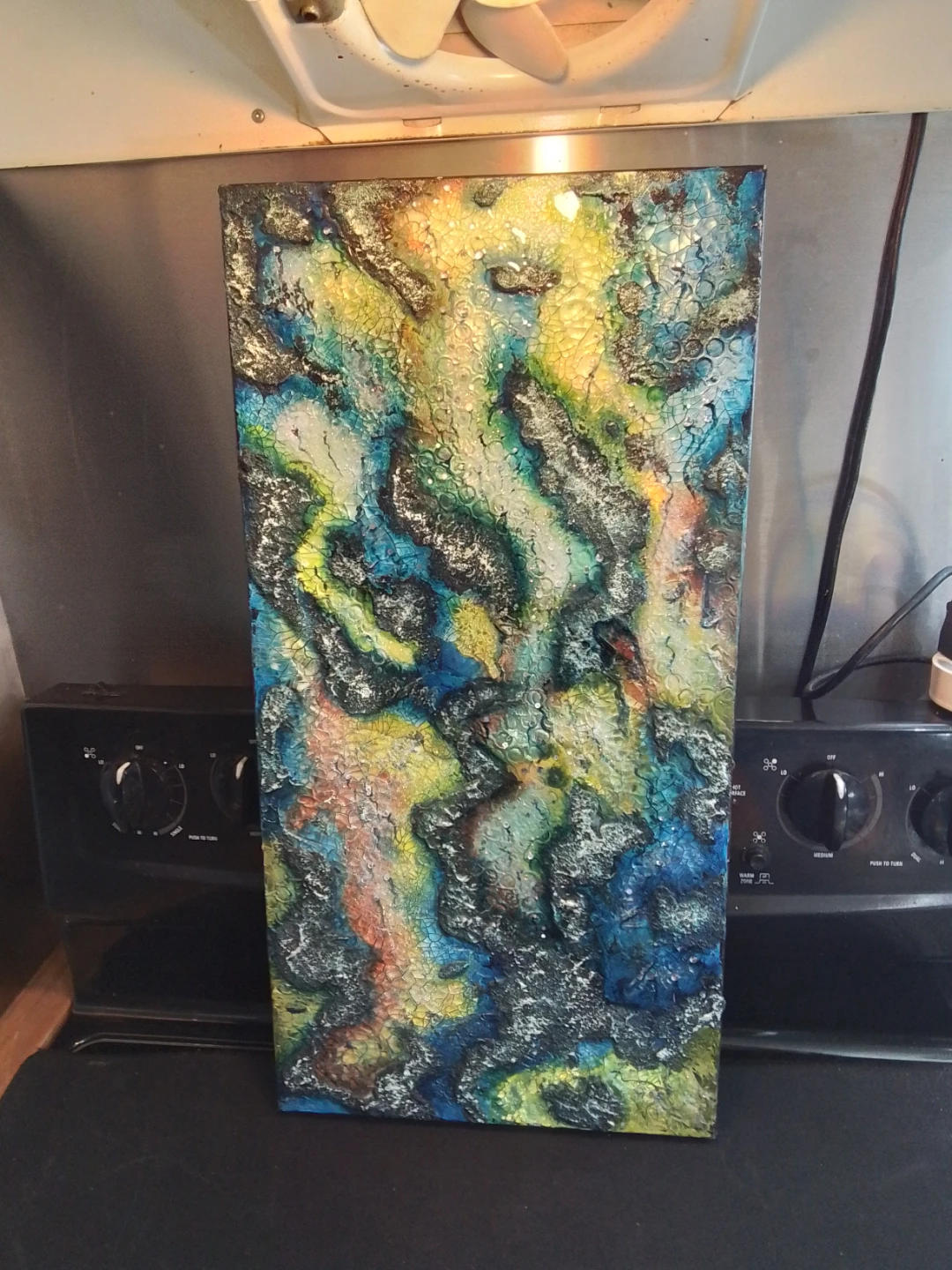 Shimmering Textured Abstract – “Courants Tropicaux” (2016) by