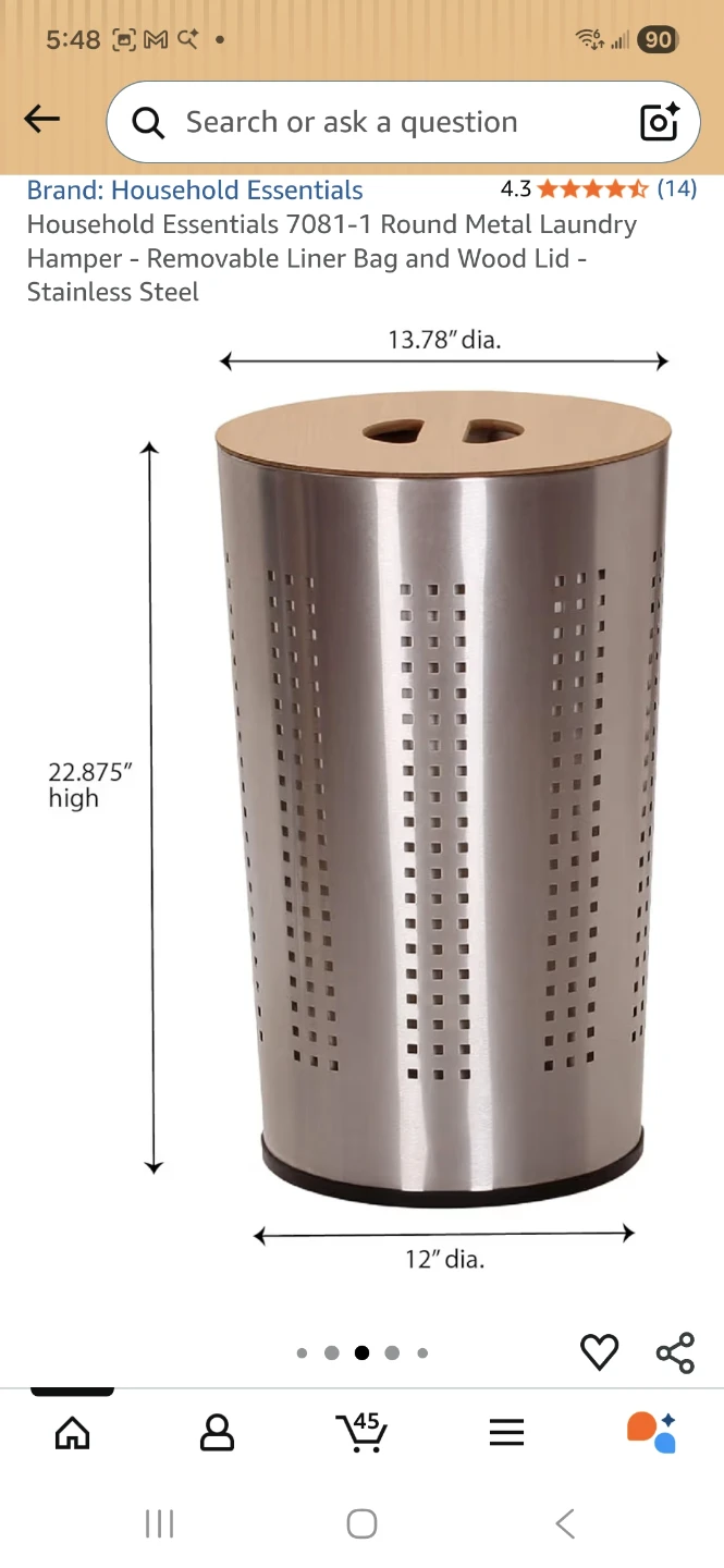 Laundry basket steel
