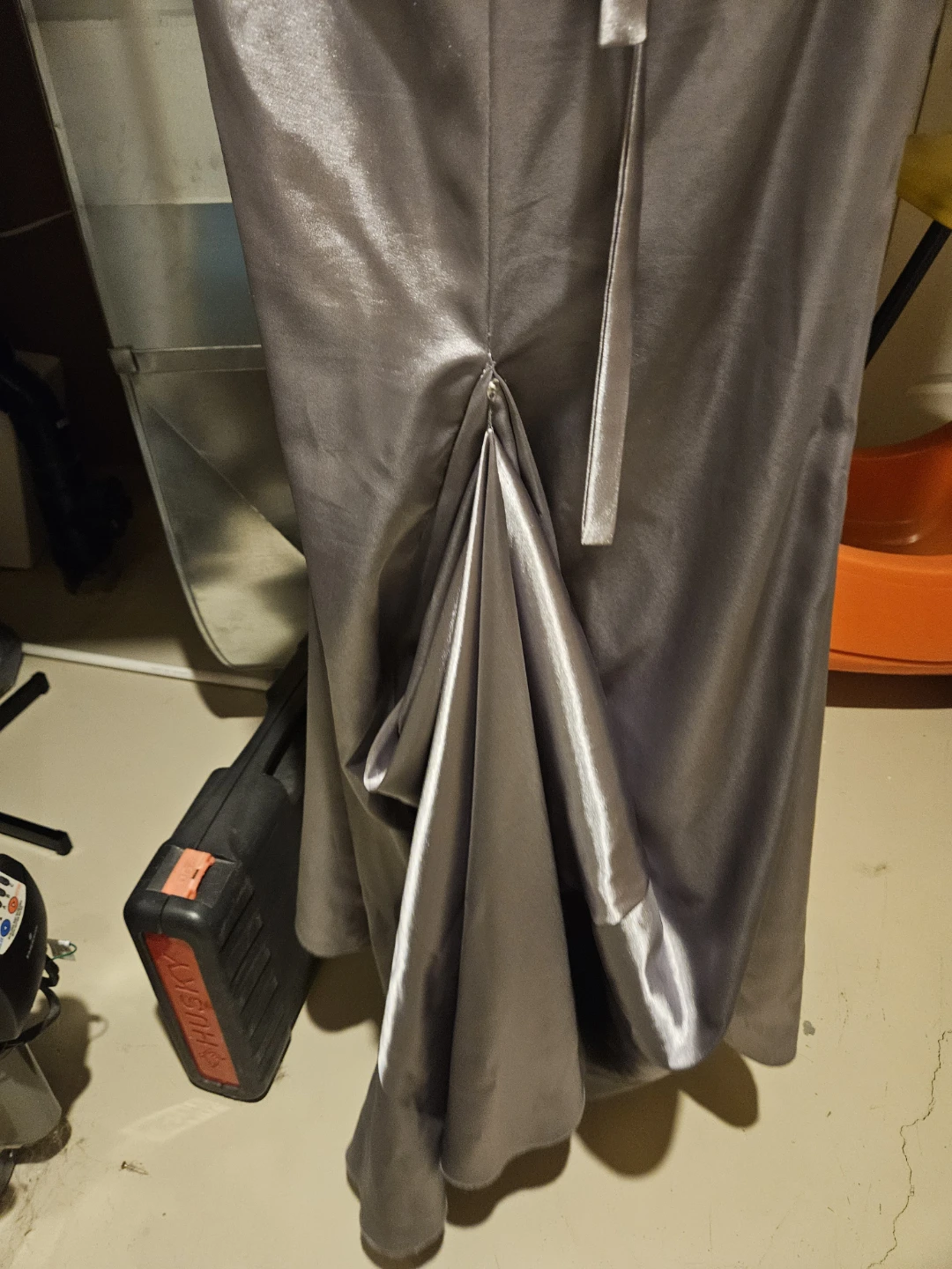 Strapless Beaded Silver Evening Gown - photo 4