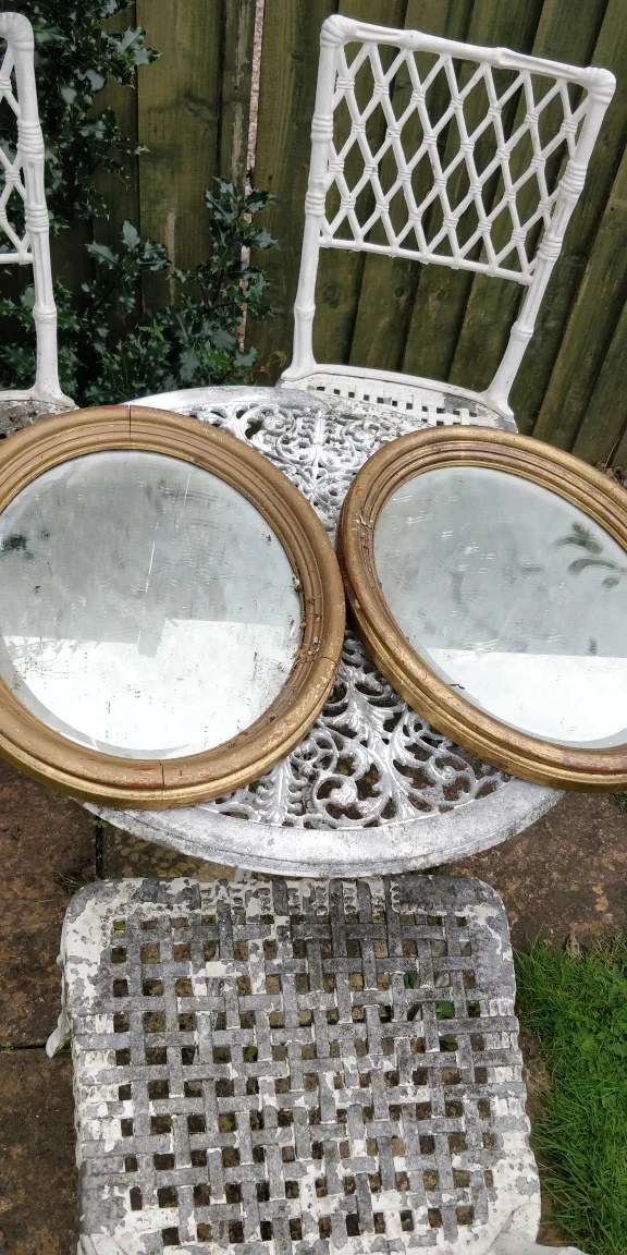 Vintage Oval Mirror with Gilded Frame - photo 5