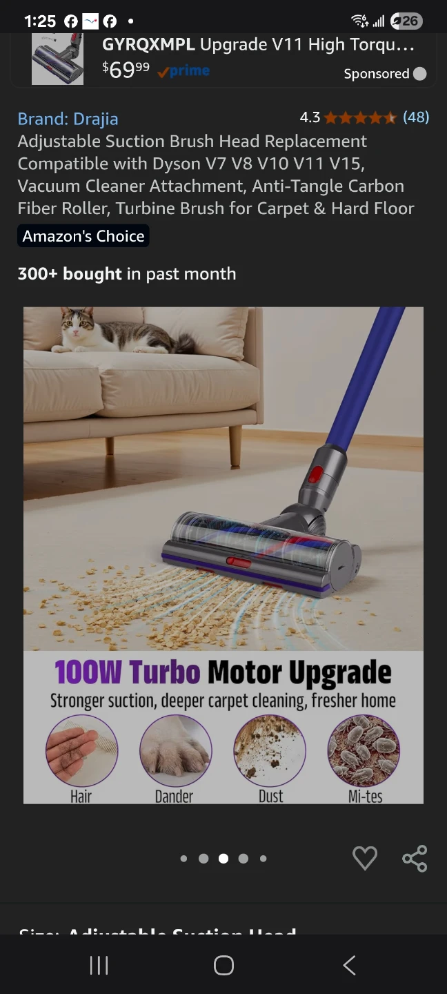 Dyson Suction Brush Head for V7 toV15 brand new - photo 3