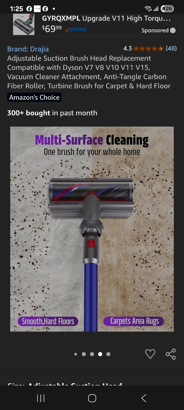 Dyson Suction Brush Head for V7 toV15 brand new - photo 5