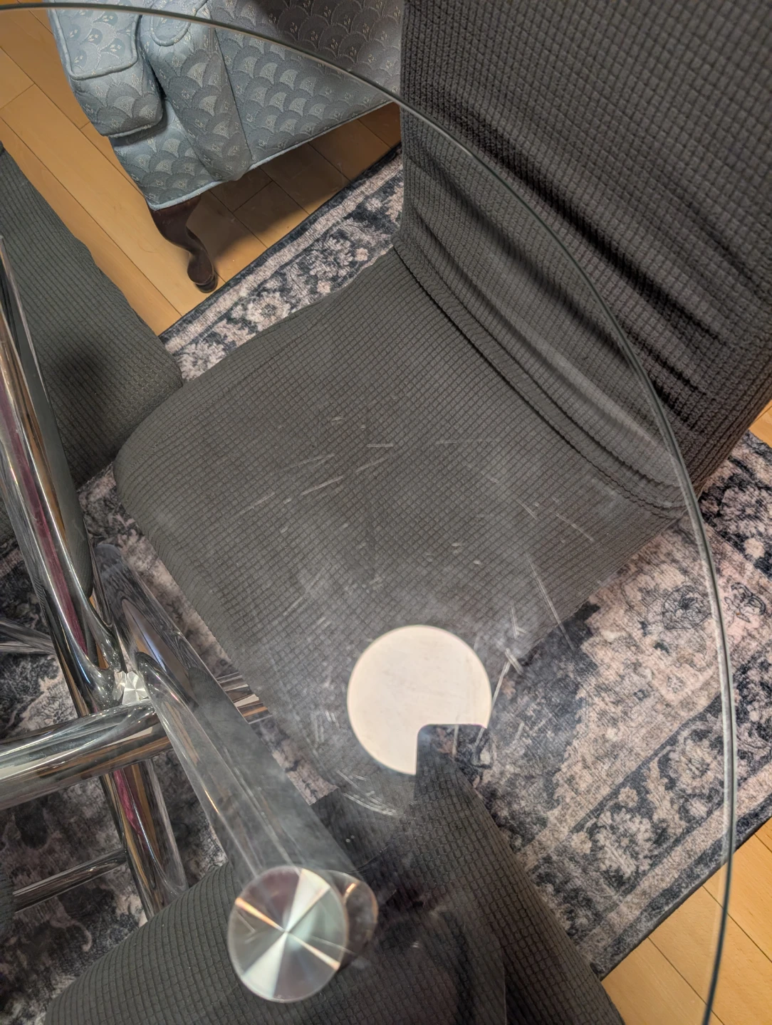 Round Glass Dining Table with 4 Chairs - photo 5