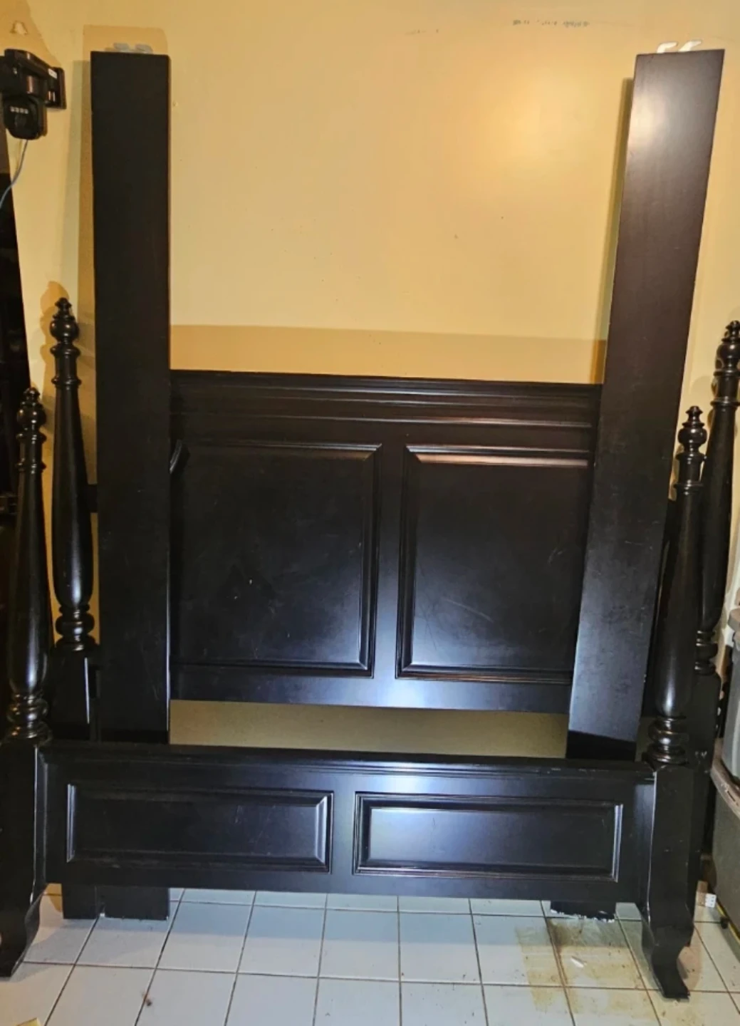 Black Four-Poster Bed Frame