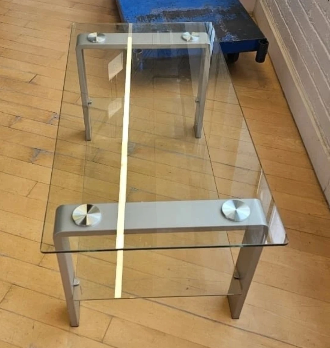 Glass and Metal Coffee Table