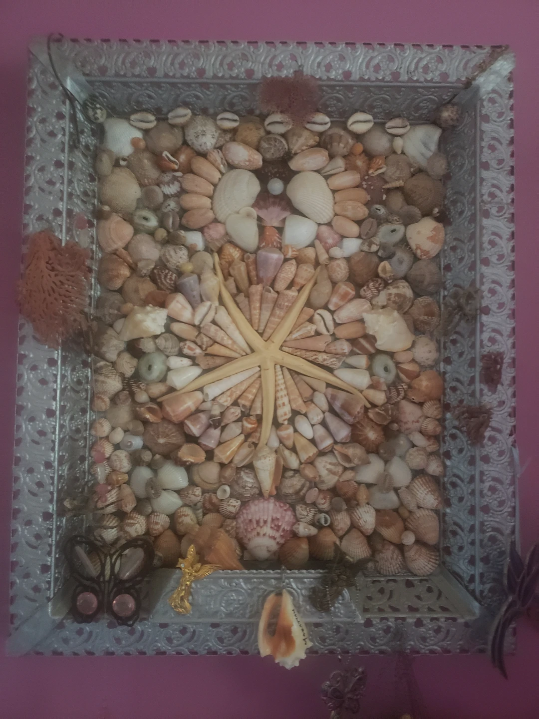 Seashell and Starfish Decorative Tray