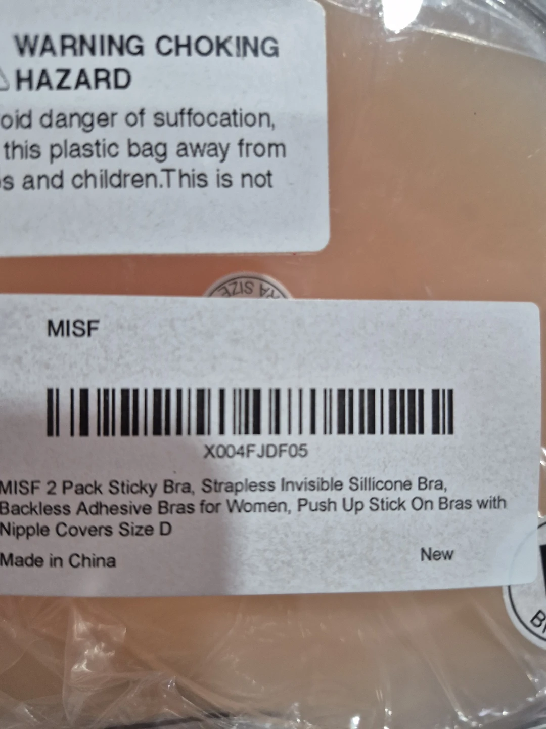 MISF 2 Pack Invisible Silicone Sticky Bras - Size D