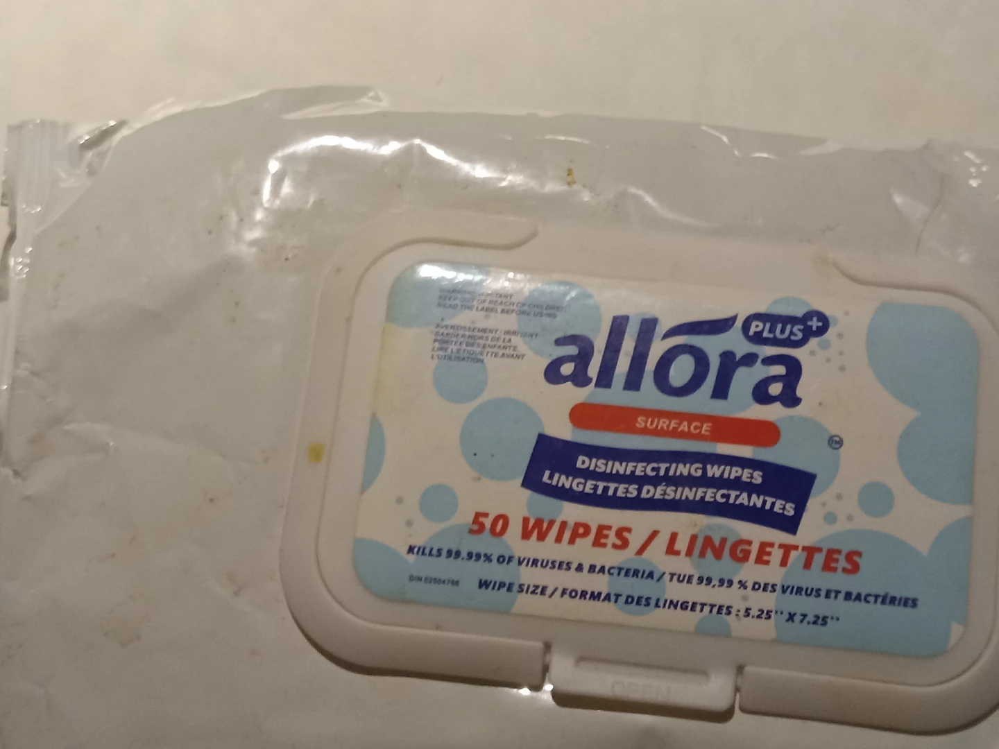 Allora Plus Surface Disinfecting Wipes - 50 Count