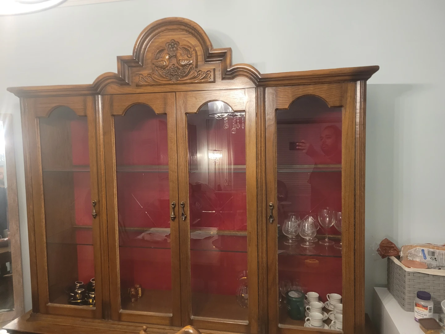 Wooden cabinet with glass doors / china cabinet