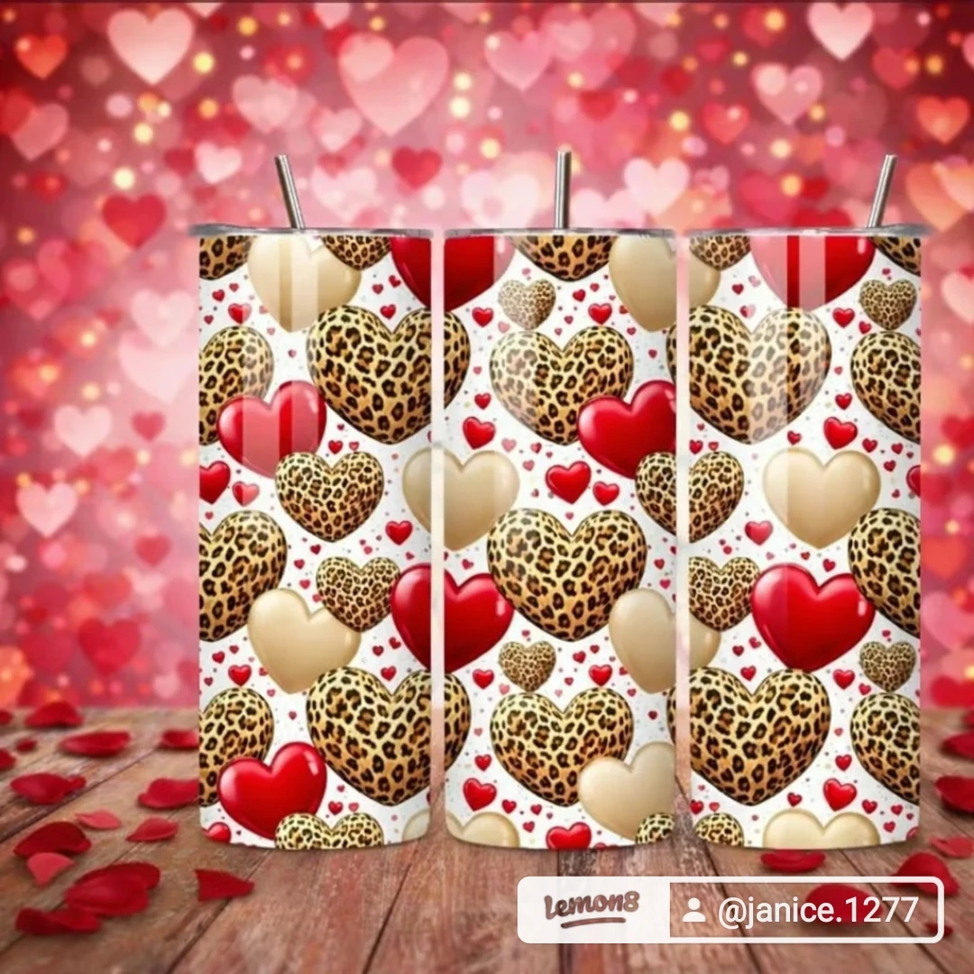 Leopard Heart Valentine Tumbler
