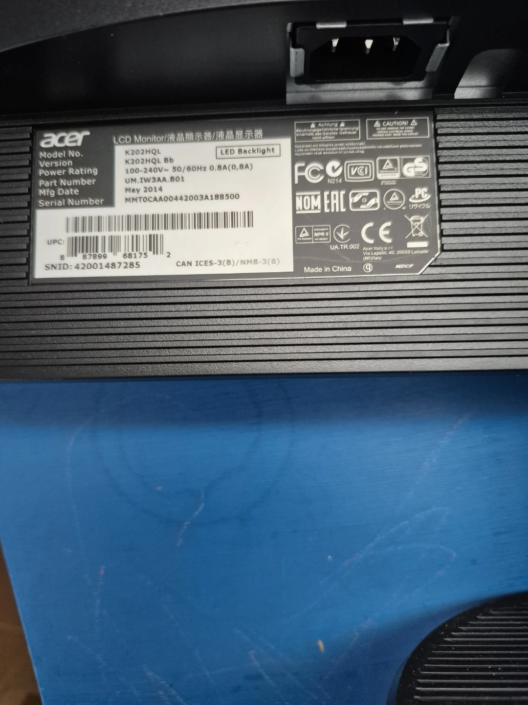 Acer K202HQL monitor - photo 2
