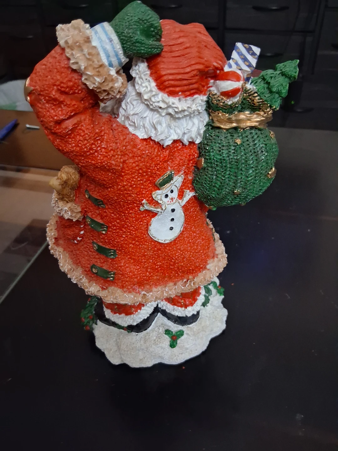Christmas Santa Claus Figurine with Snowman and Teddy Bears - photo 2
