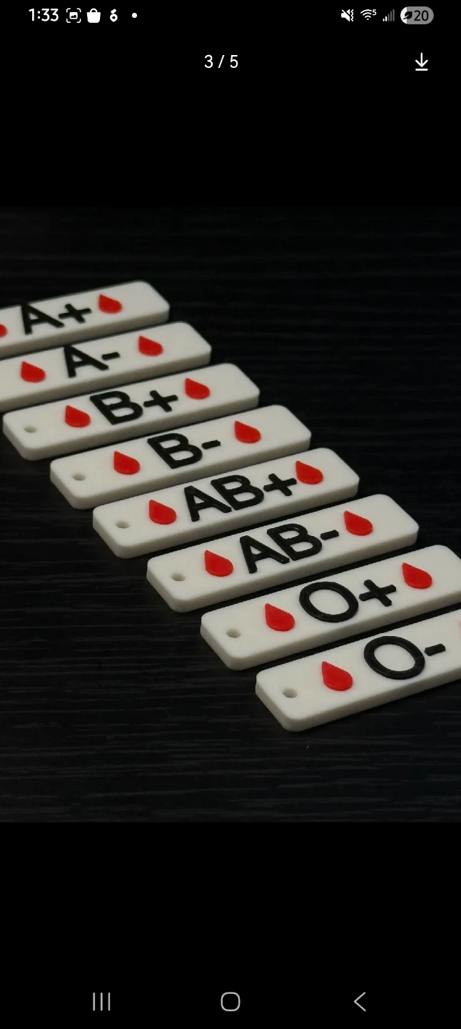 Blood Type Keychains