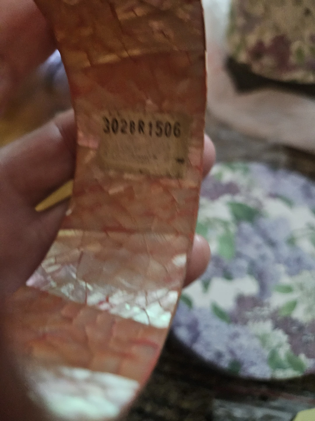 Orange Mother of Pearl Mosaic Wide Bangle Bracelet - photo 4