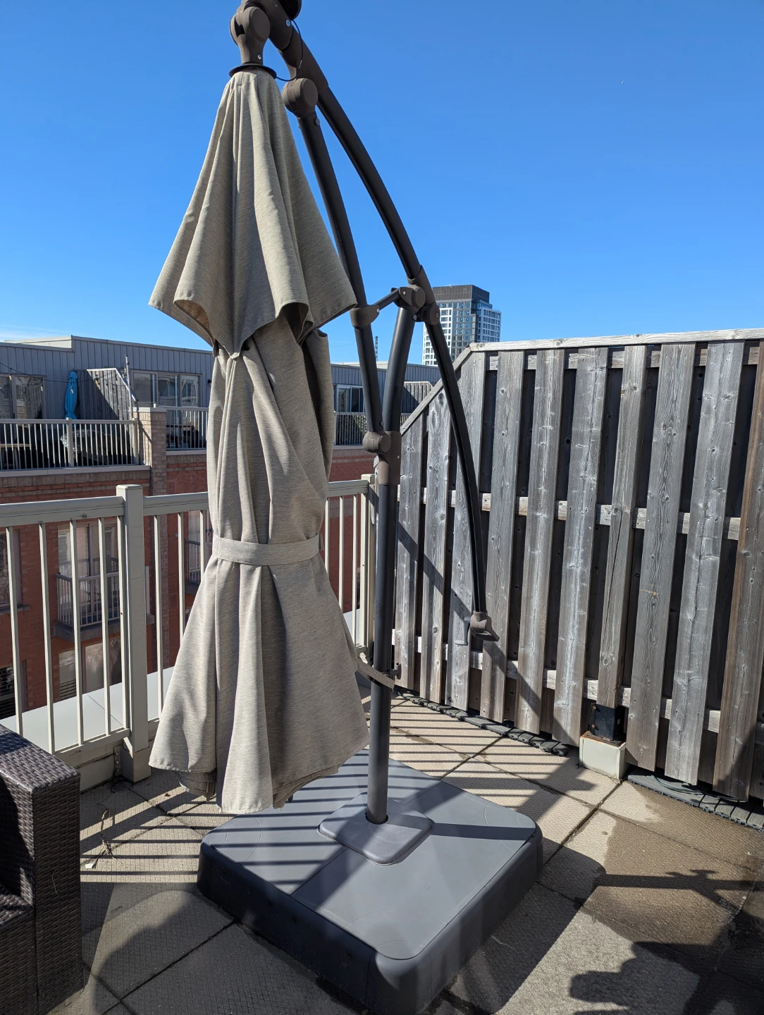Patio Cantilever Umbrella with Base - photo 2