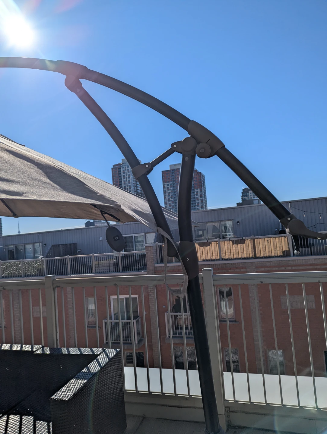 Patio Cantilever Umbrella with Base - photo 4