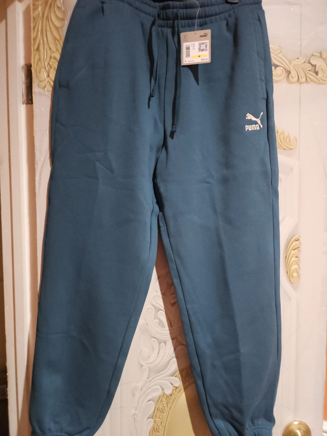 Puma Men's Teal Joggers Sweatpants Size M