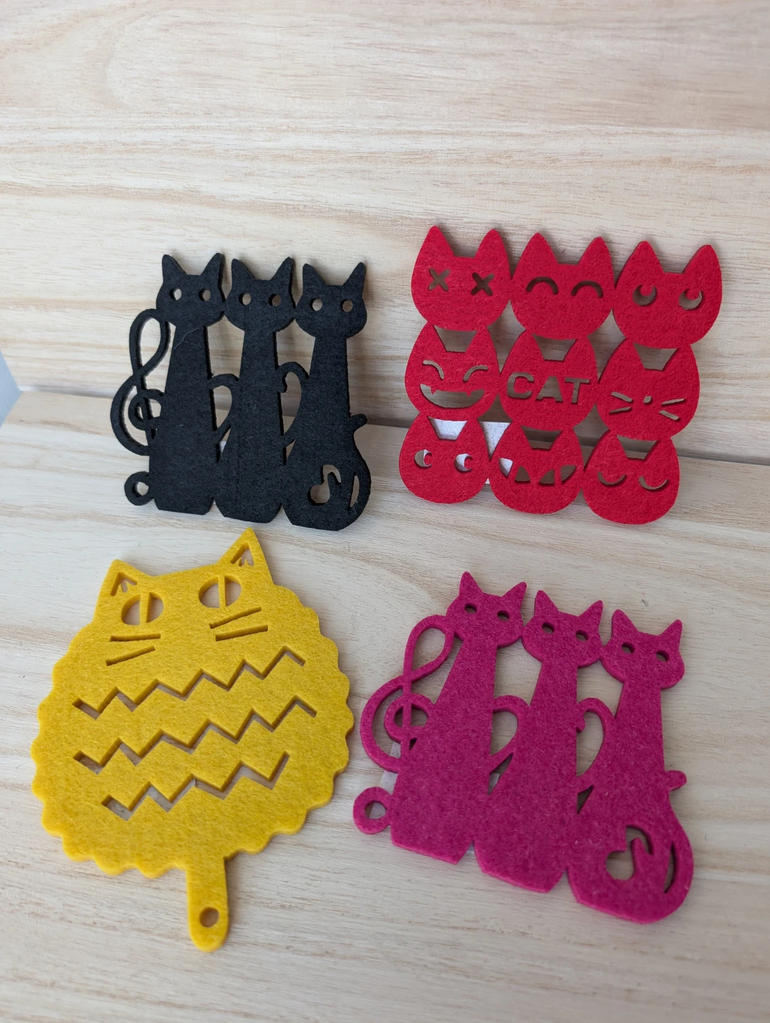 Felt Cat Coasters Set new with tag