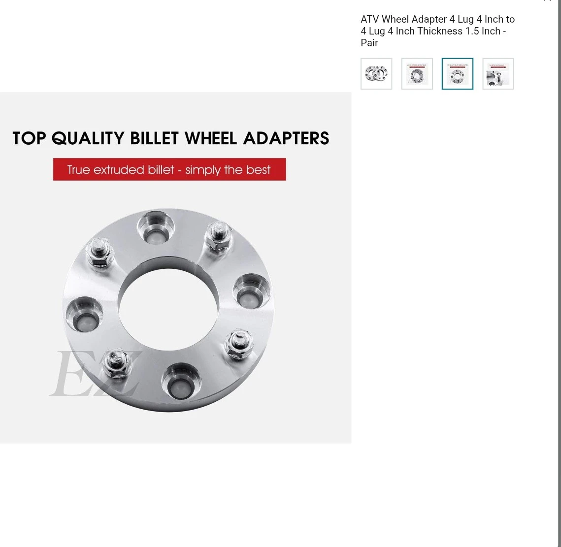 ATV Wheel Spacers Adapters - 4 Lug 4 Inch Bolt Pattern, 1.5 Inch - photo 3