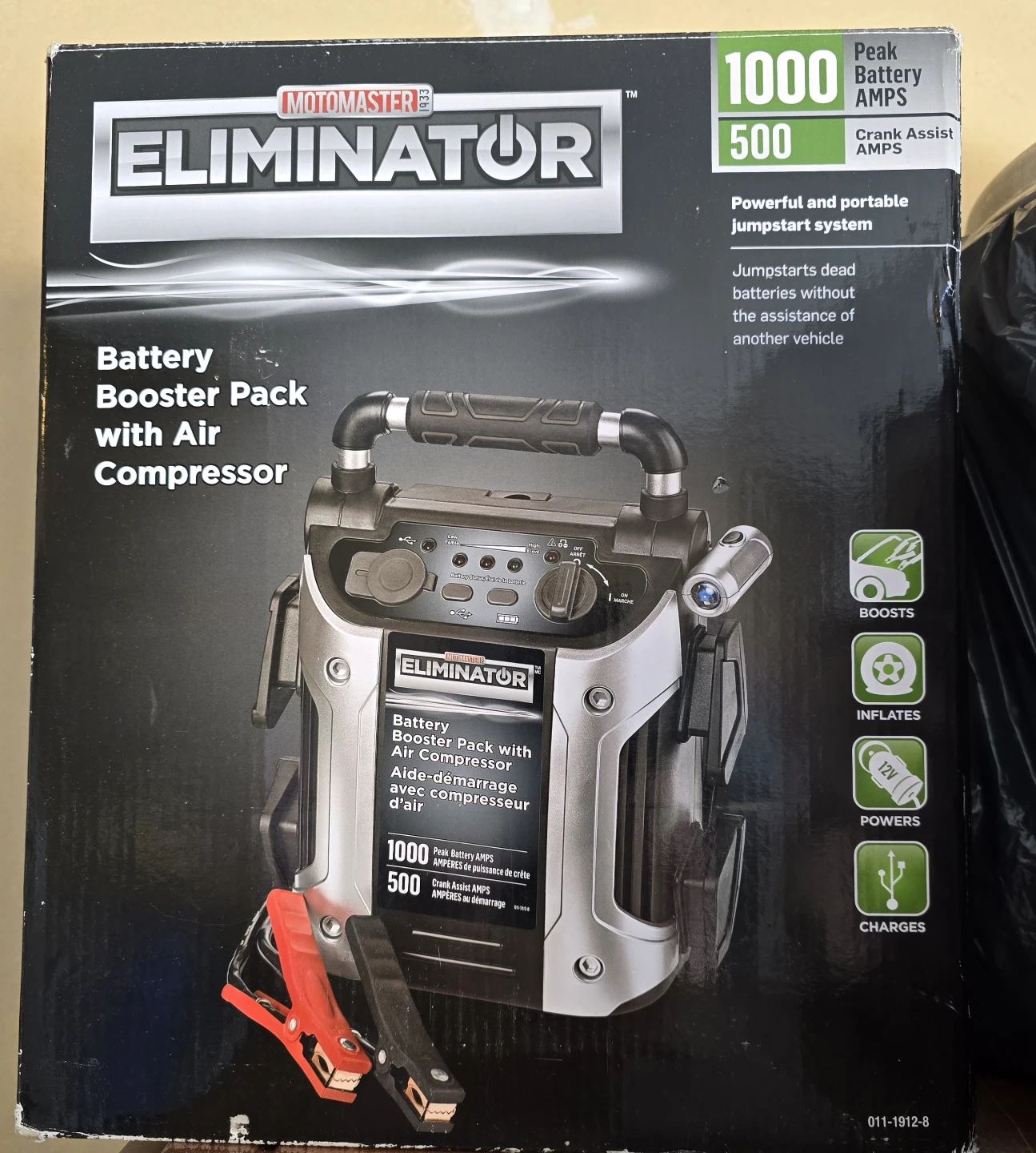Motomaster Eliminator Battery Booster Pack with Air Compressor