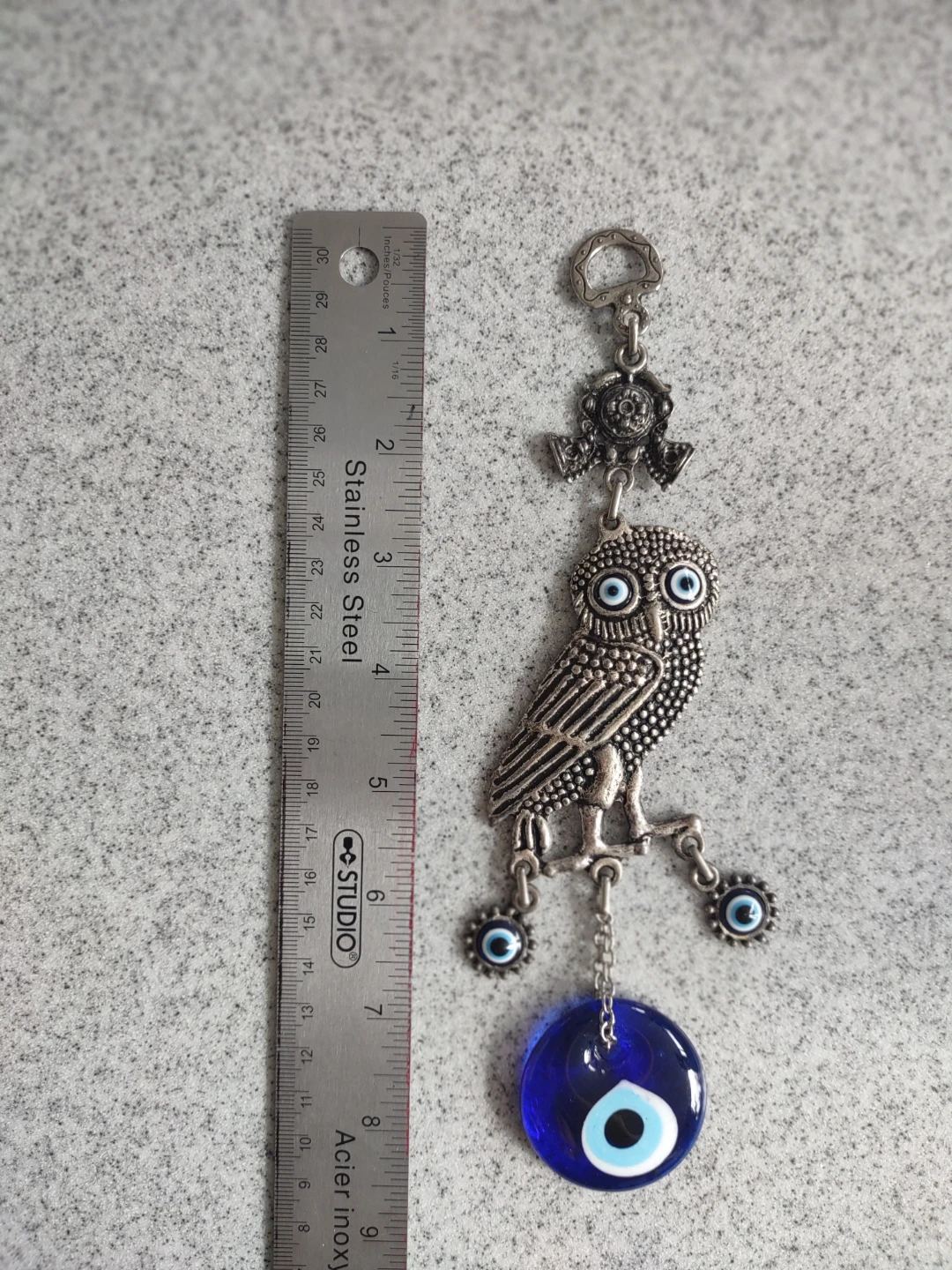 (NEW) Owl Evil Eye Wall Hanging Decor  (8.5 inches) - photo 3