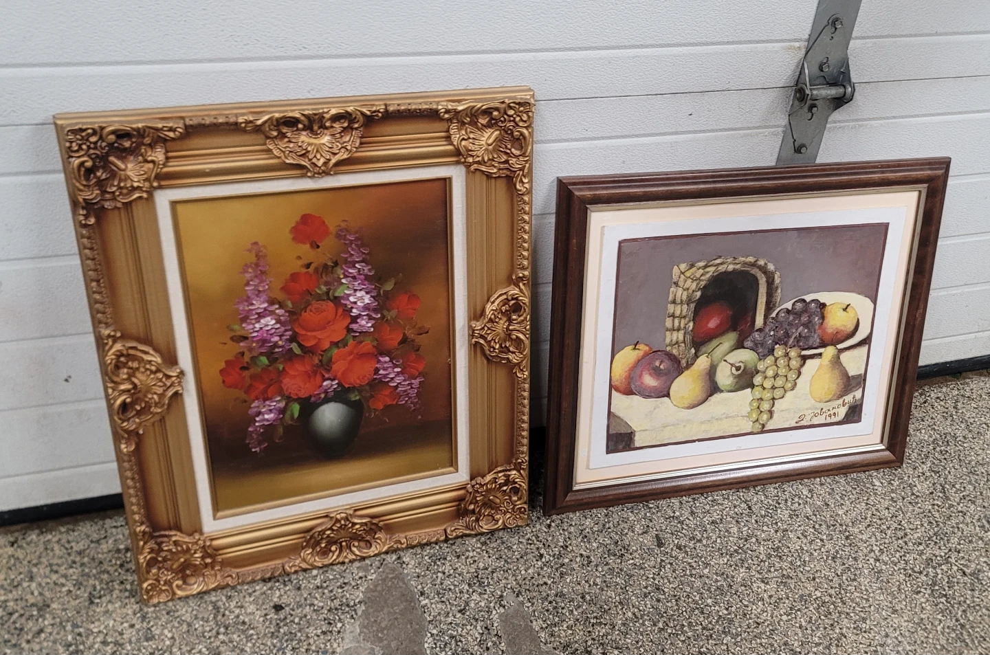 Two Framed Paintings: Floral and Still Life