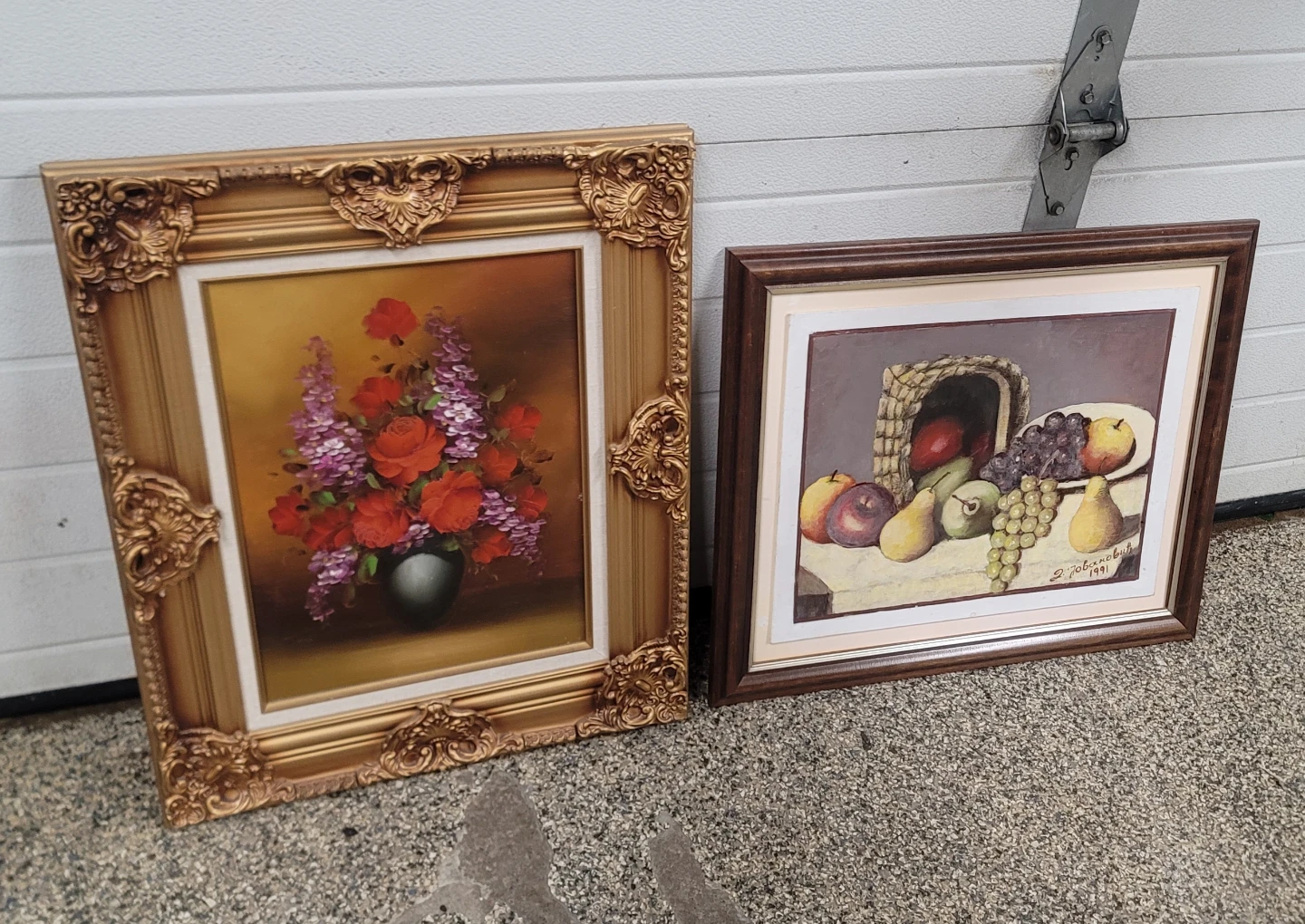 Two Framed Paintings: Floral and Still Life - photo 2
