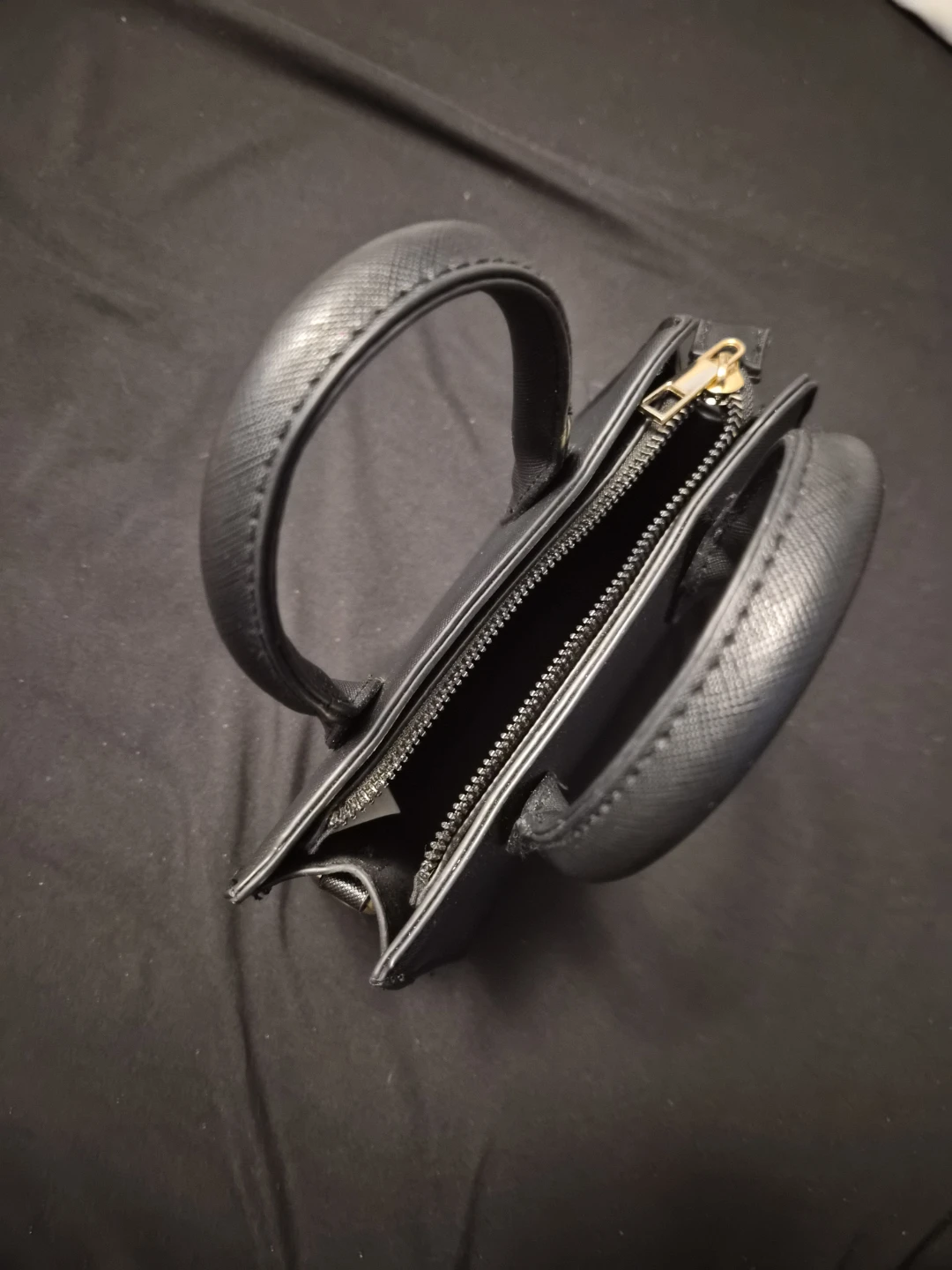 Black Faux Leather Mini Handbag - photo 2