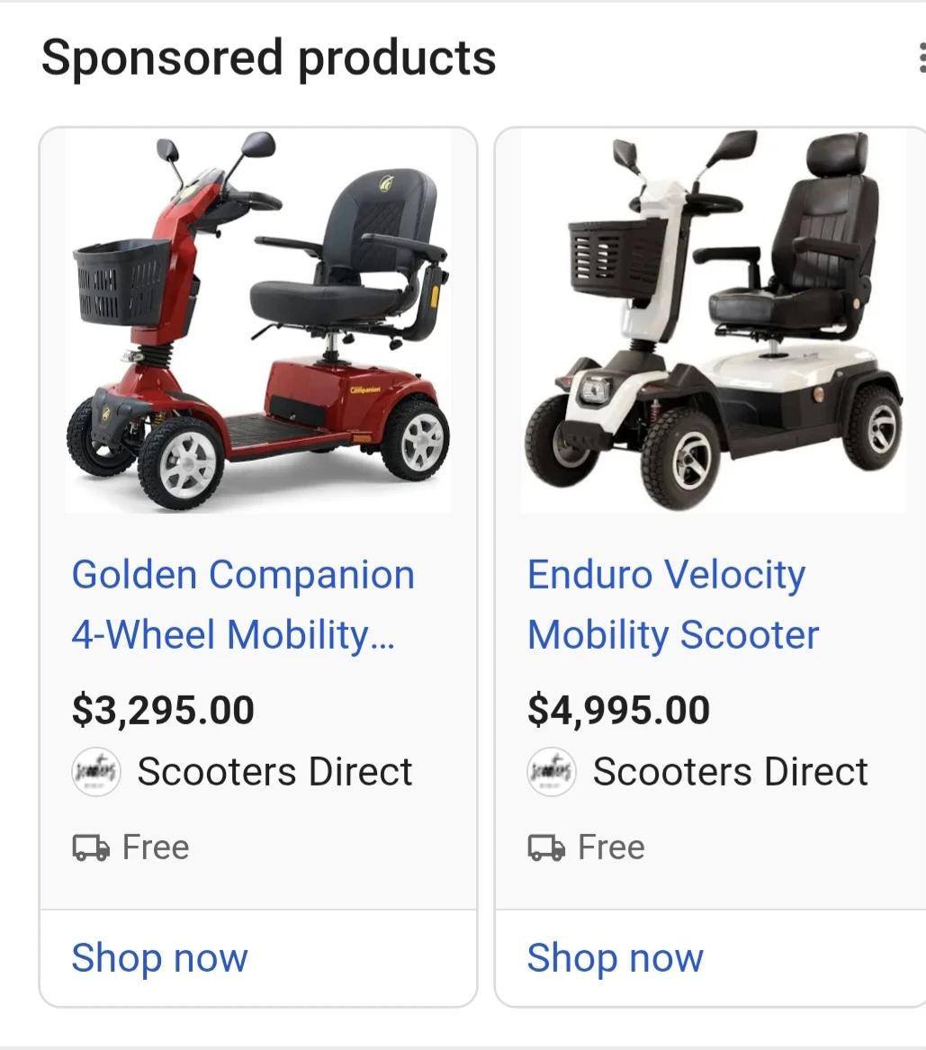Red 4-Wheel Mobility Scooter with Basket