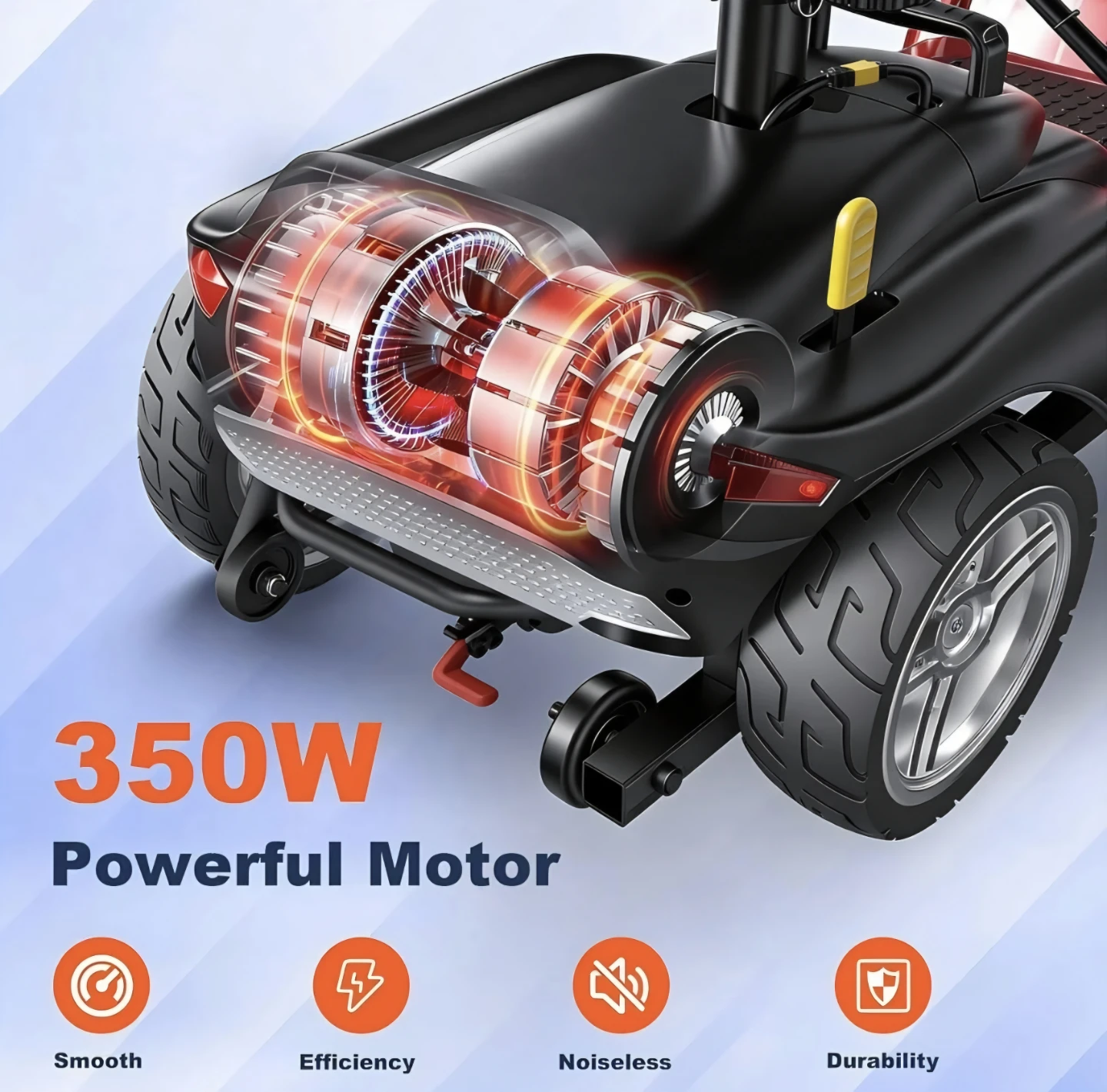 Red 4-Wheel Mobility Scooter with Basket - photo 4