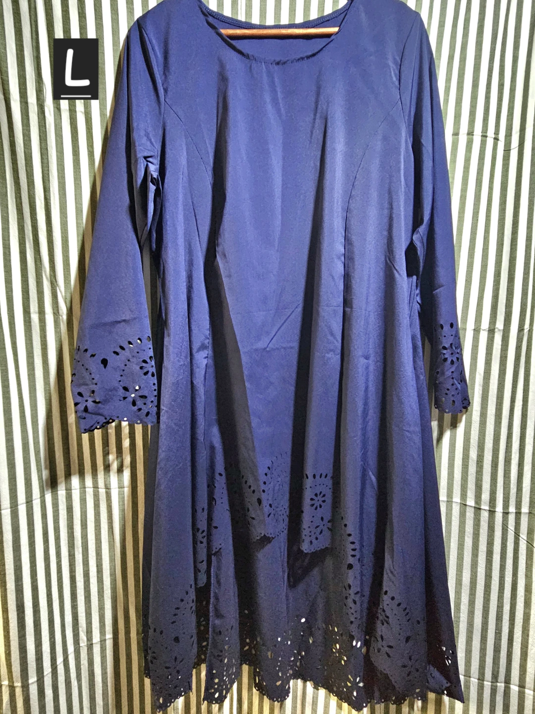 Blue Long Sleeve Dress Size L