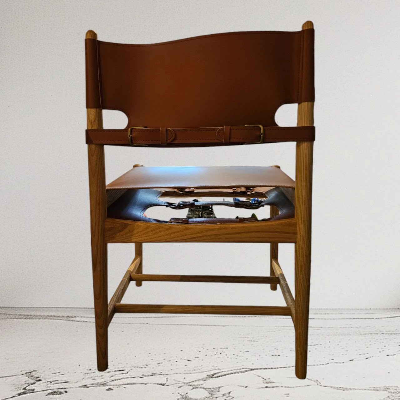 Leather and Wood Dining Chair - photo 2