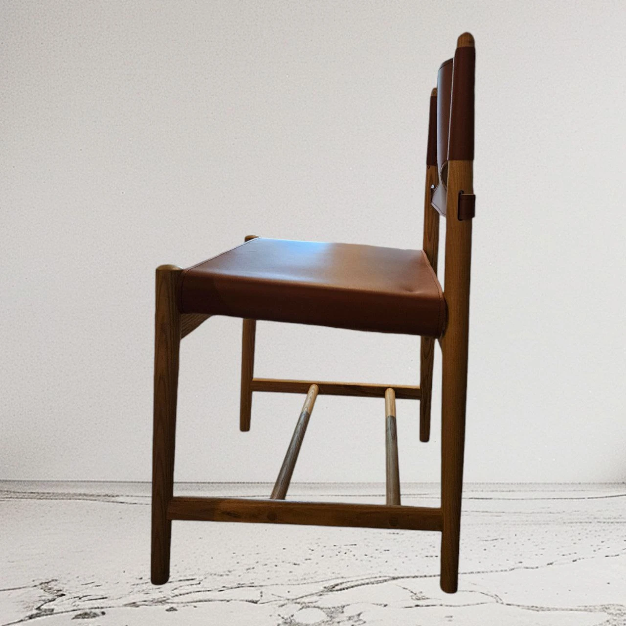 Leather and Wood Dining Chair - photo 4