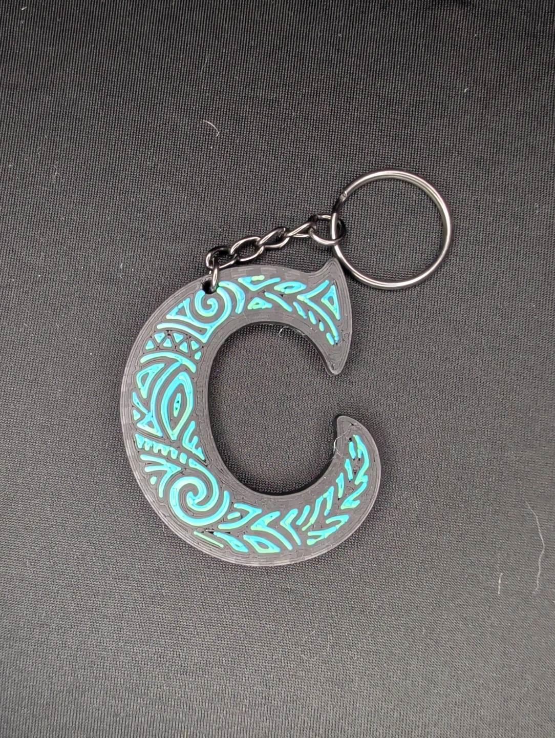 Letter C Keychain with Tribal Design - photo 2
