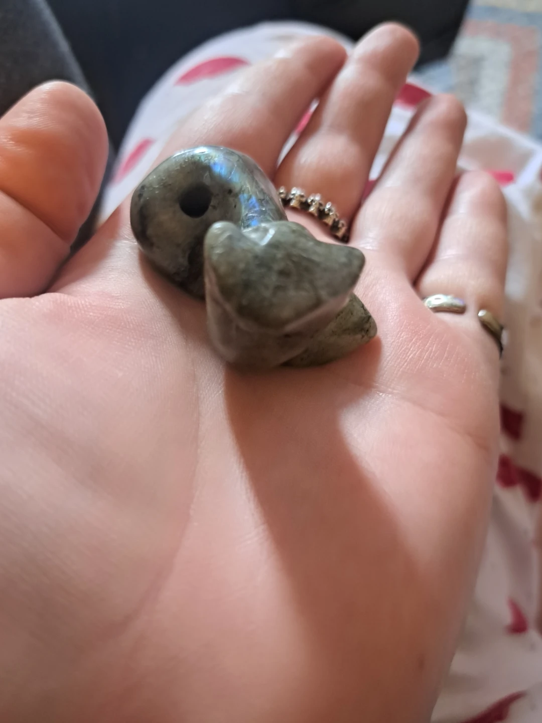 Hand-carved snake labdorite