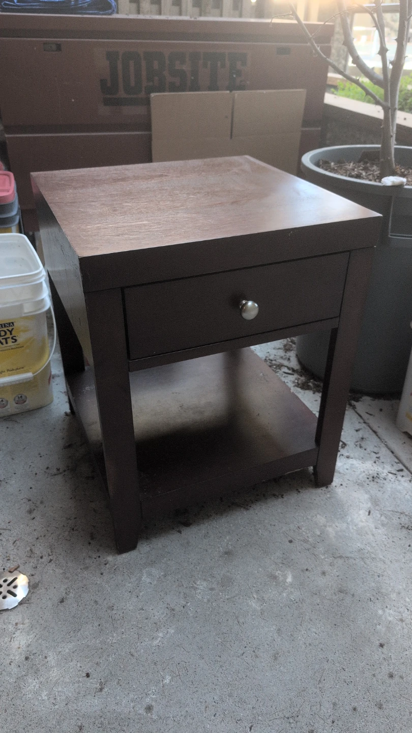 Dark Brown End Table with Drawer