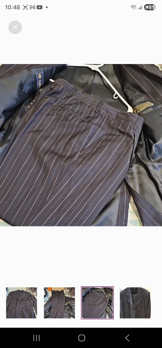Pinstripe Suit Jacket and Pants Set - photo 4