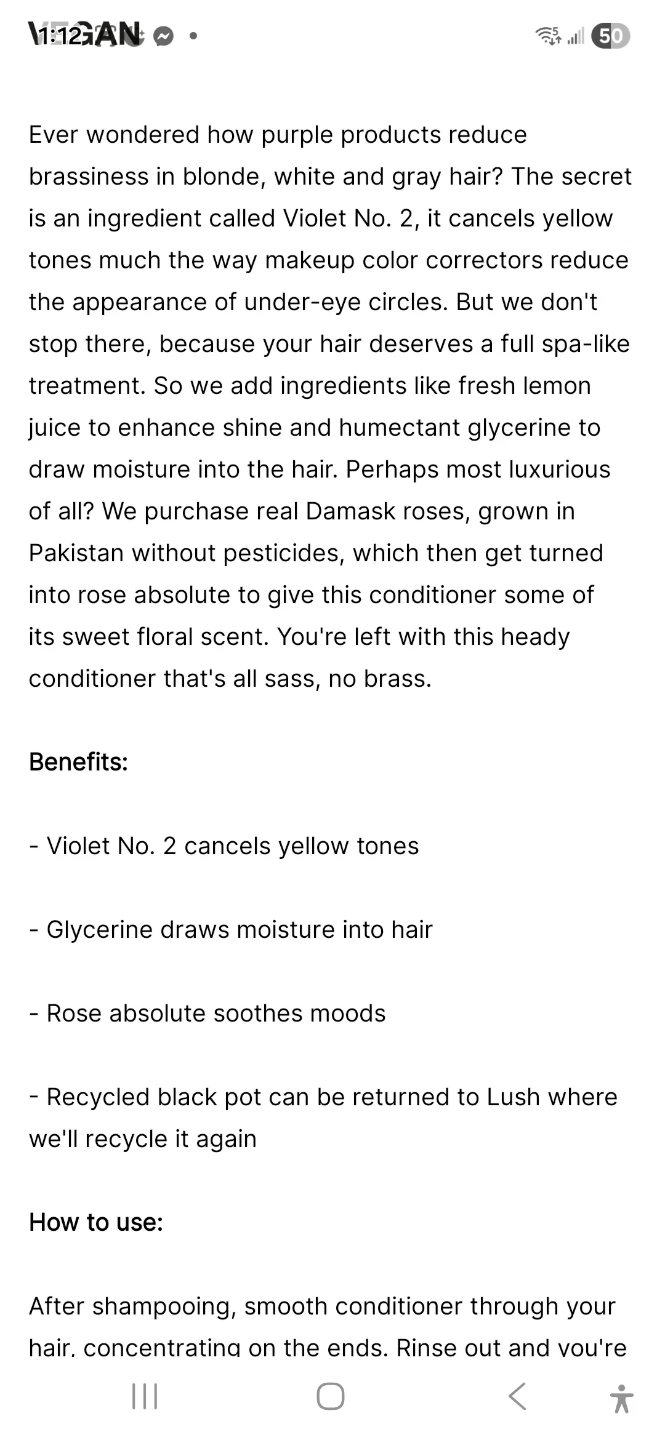 Lush Violet Cream Conditioner - 100g - photo 2