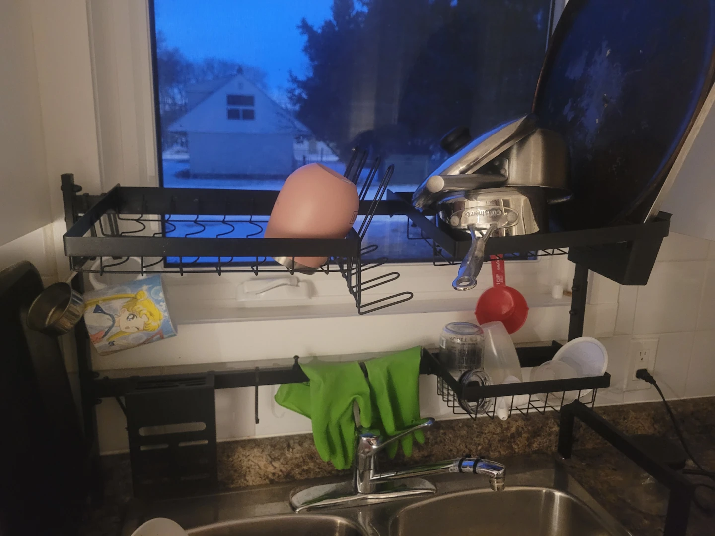 Black Over-the-Sink Dish Rack