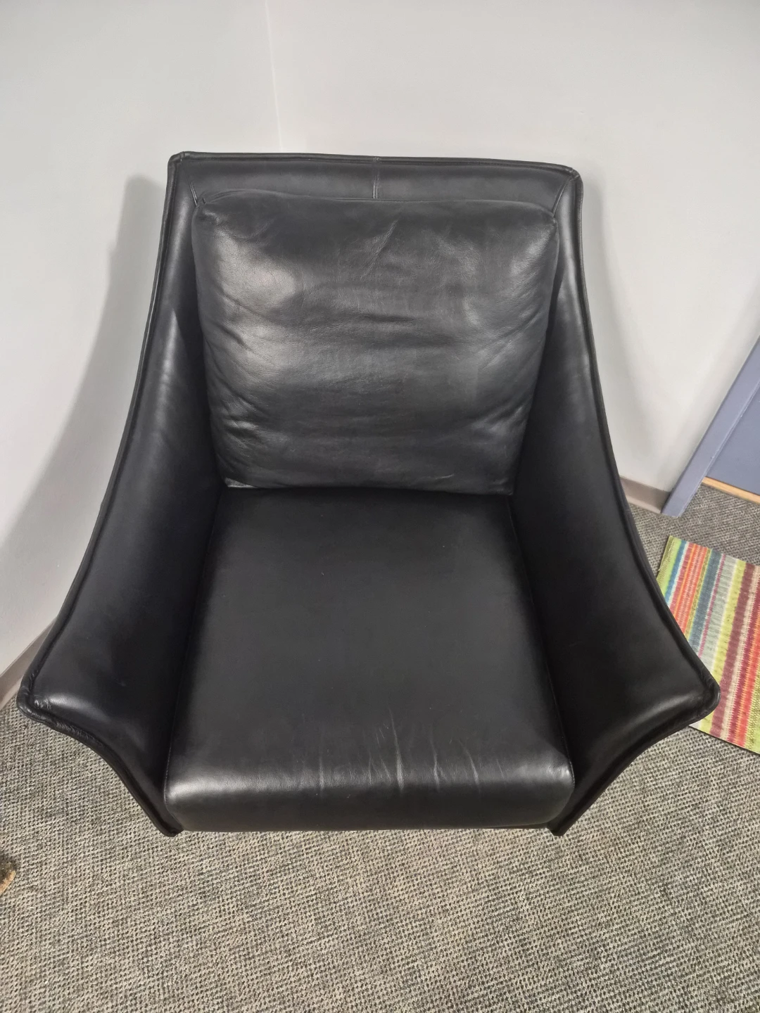 Black Leather Swivel Accent Chair