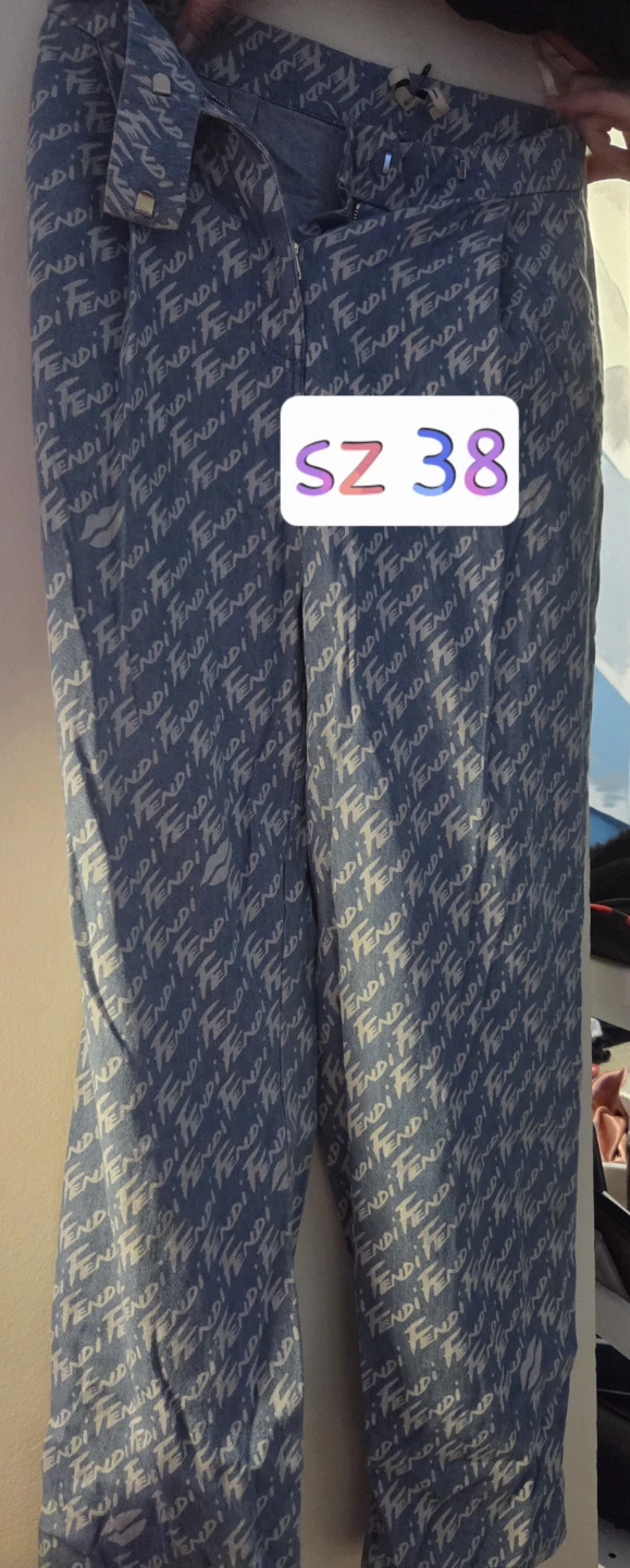 Fendi All-Over Logo Pants Size 38