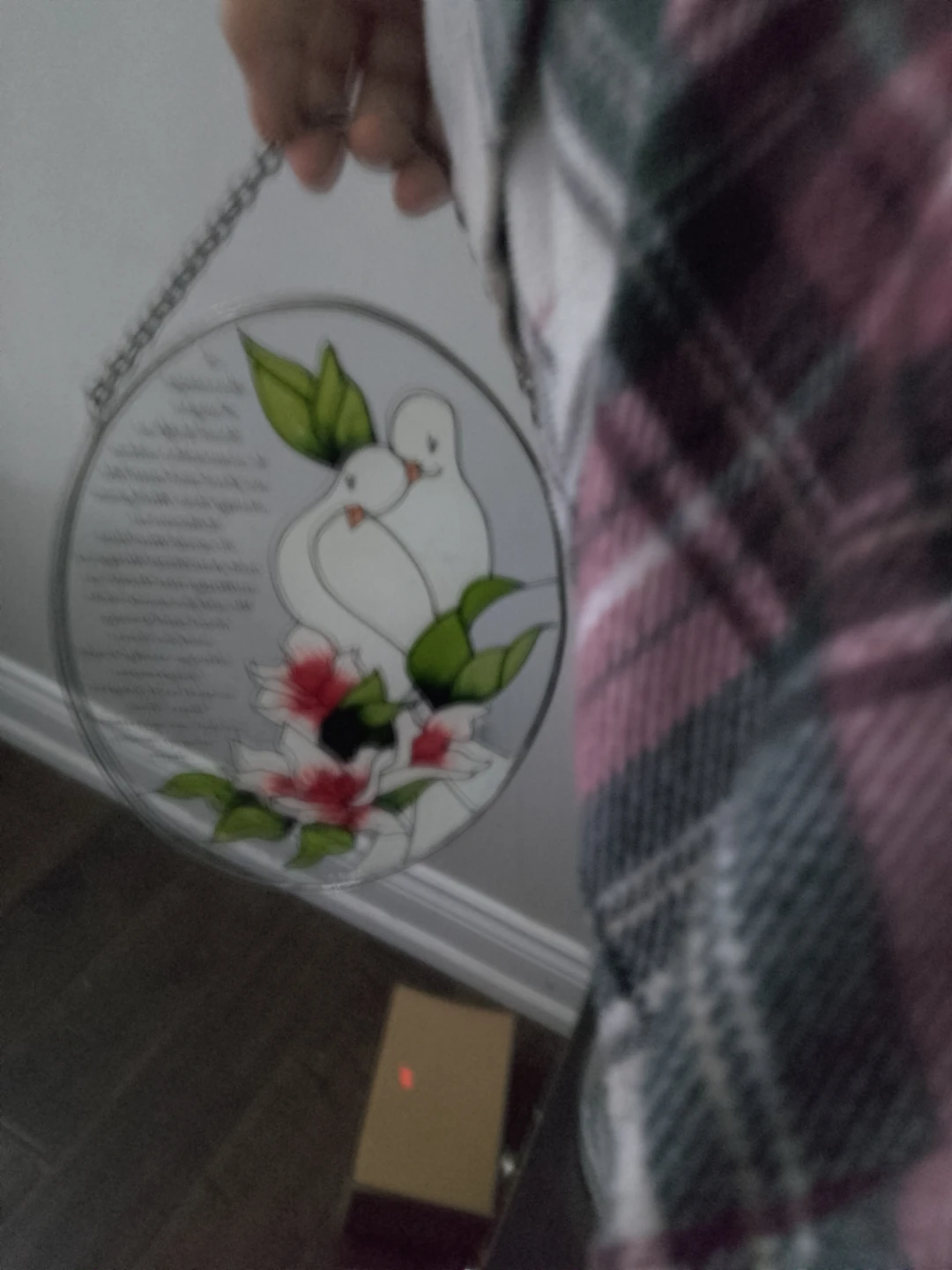 Glass Sun Catcher with Doves and Flowers 🥕