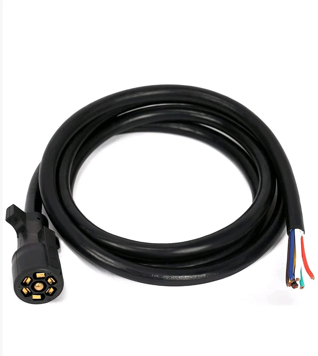 7-Way RV Trailer Trailer Plug Wiring Cable