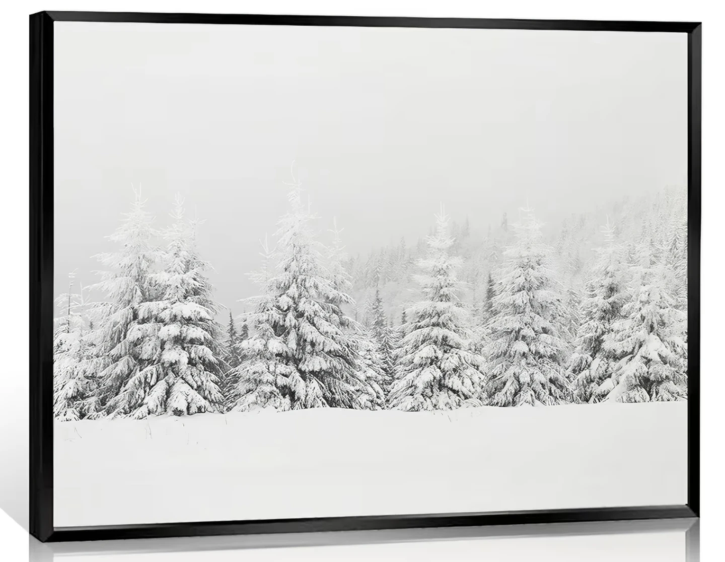 Winter Forest Landscape Art Canvas Framed 12"x16"