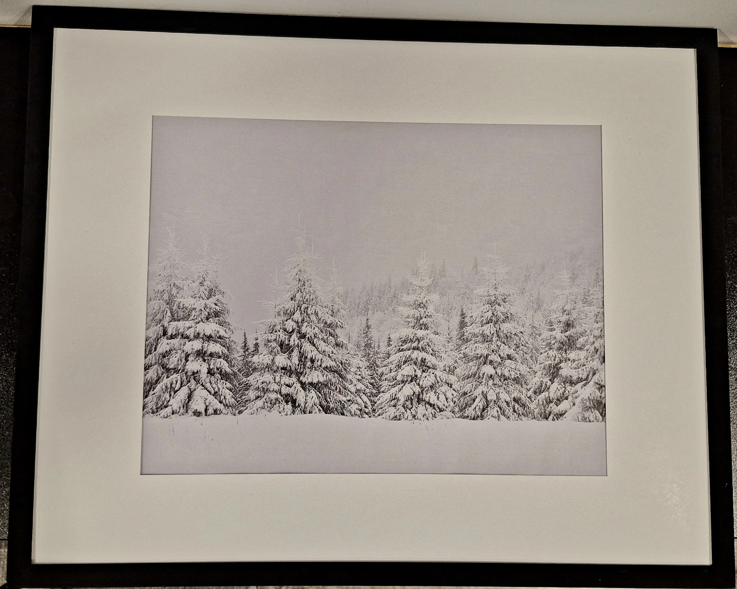 Winter Forest Landscape Art Canvas Framed 12"x16" - photo 3